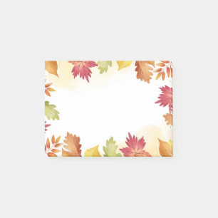 Herbstlaub Postnotizen Post-it Klebezettel