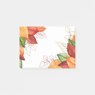 Herbstlaub Postnotizen Post-it Klebezettel