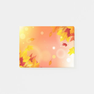 Herbstlaub Postnotizen Post-it Klebezettel