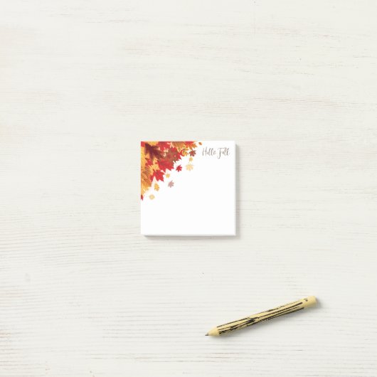 Herbstlaub Postnotizen Post-it Klebezettel (Auf Schreibtisch)