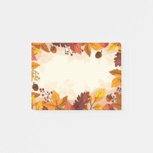 Herbstlaub Postnotizen Post-it Klebezettel