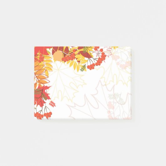 Herbstlaub Postnotizen Post-it Klebezettel (Vorderseite)
