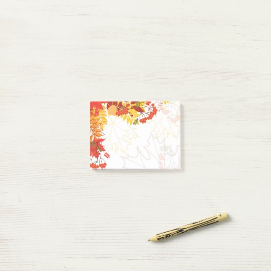 Herbstlaub Postnotizen Post-it Klebezettel (Auf Schreibtisch)