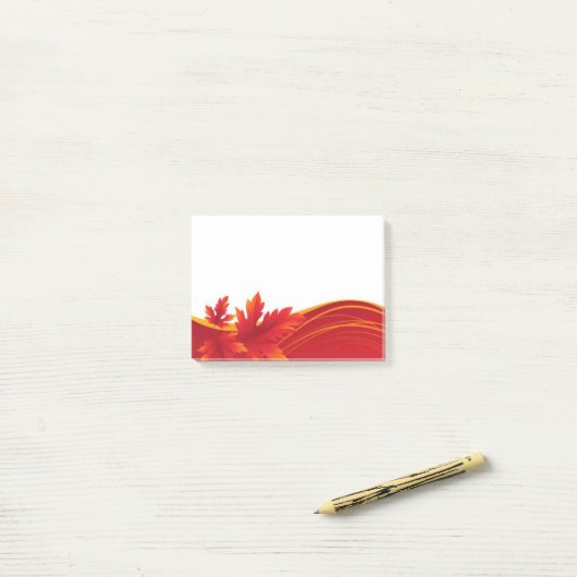 Herbstlaub Postnotizen Post-it Klebezettel (Auf Schreibtisch)