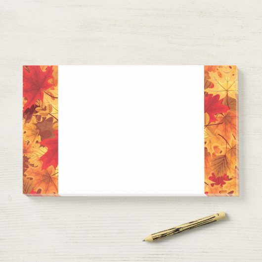 Herbstlaub Postnotizen Post-it Klebezettel (Auf Schreibtisch)