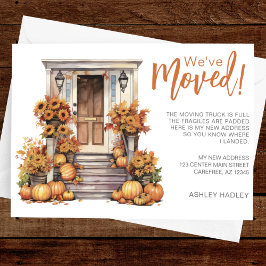 Herbstlaub Pumpkins Porch Moving Ankündigung