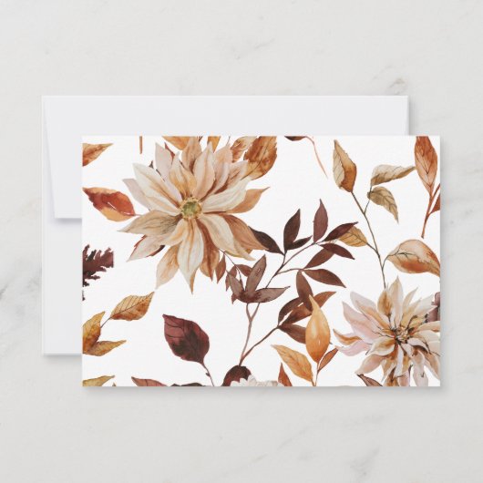 Herbstlaub QR-Code RSVP Karte (Rückseite)