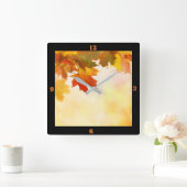 Herbstlaub Quadratische Wanduhr (Zuhause)