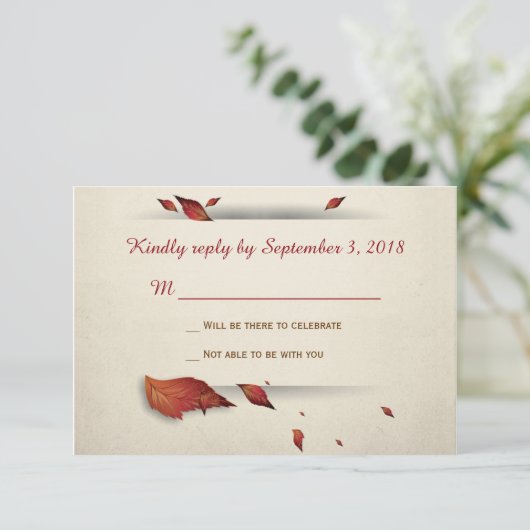 Herbstlaub RSVP Karte (Stehend Vorderseite)