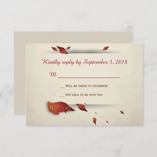 Herbstlaub RSVP Karte (Vorne/Hinten)