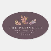 Herbstlaub Rücksendeadresse Ovaler Aufkleber (Vorderseite)