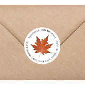 Herbstlaub Rücksendeadresse Runder Aufkleber