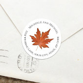 Herbstlaub Rücksendeadresse Runder Aufkleber