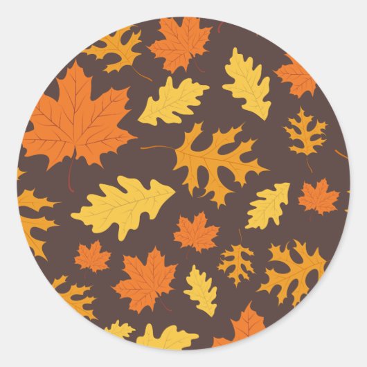 Herbstlaub Runder Aufkleber (Vorderseite)