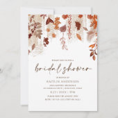 Herbstlaub Rust Brown Orange Brautparty Einladung (Vorderseite)