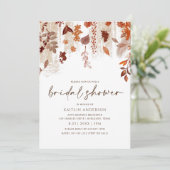 Herbstlaub Rust Brown Orange Brautparty Einladung (Stehend Vorderseite)