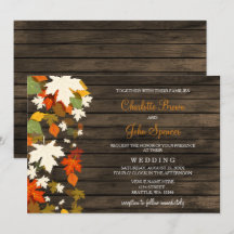 Herbstlaub Rustic Barn Wood Hochzeit im Herbst läd