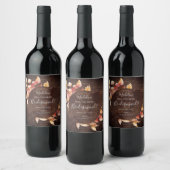 Herbstlaub Rustic Brown Wood Bridesmaid Vorschlag Weinetikett (Flaschen)