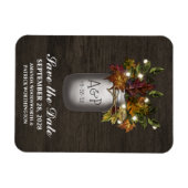 Herbstlaub Rustic Mason Jar Speichern Sie die Datu Magnet (Horizontal)