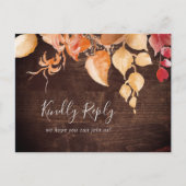 Herbstlaub Rustic Wood Menu UAWG Postkarte (Vorderseite)