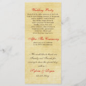 Herbstlaub Rustikale Hochzeit Programm (Rückseite)