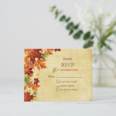 Herbstlaub Rustikale Hochzeit RSVP Karte (Stehend Vorderseite)