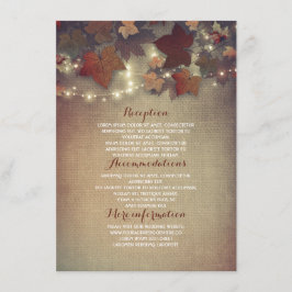Herbstlaub Rustikale Hochzeitdetails - Information Begleitkarte