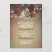 Herbstlaub Rustikale Hochzeitdetails - Information Begleitkarte (Vorderseite)