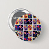 Herbstlaub Rustikale Patchwork-Quilt-Collage Button (Vorne & Hinten)