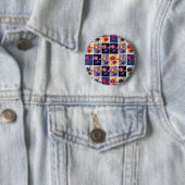 Herbstlaub Rustikale Patchwork-Quilt-Collage Button (Beispiel)