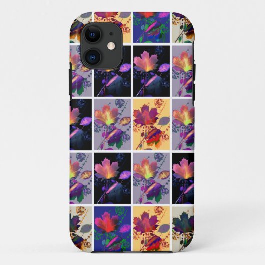 Herbstlaub Rustikale Patchwork-Quilt-Collage Case-Mate iPhone Hülle (Rückseite)