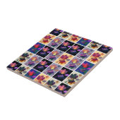 Herbstlaub Rustikale Patchwork-Quilt-Collage Fliese (Seite)
