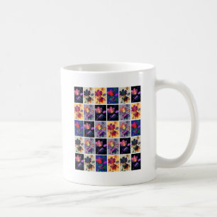 Herbstlaub Rustikale Patchwork-Quilt-Collage Kaffeetasse