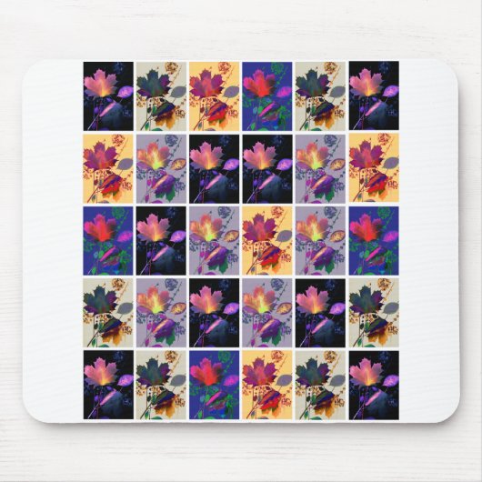Herbstlaub Rustikale Patchwork-Quilt-Collage Mousepad (Vorne)