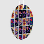 Herbstlaub-Rustikale Patchwork-Quilt-Collage Ornament (Vorderseite)