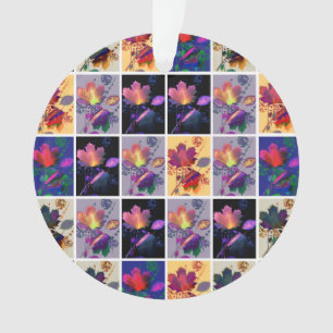 Herbstlaub-Rustikale Patchwork-Quilt-Collage Ornament