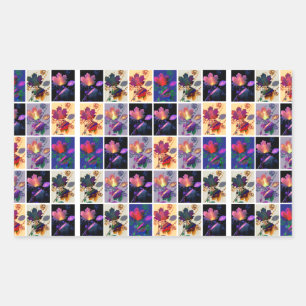 Herbstlaub Rustikale Patchwork-Quilt-Collage Rechteckiger Aufkleber