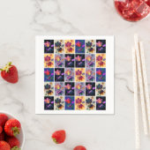 Herbstlaub Rustikale Patchwork-Quilt-Collage Serviette (Beispiel)