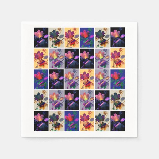 Herbstlaub Rustikale Patchwork-Quilt-Collage Serviette (Vorderseite)