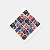Herbstlaub Rustikale Patchwork-Quilt-Collage Serviette (Ecke)