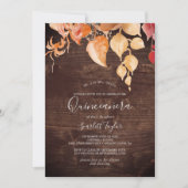 Herbstlaub | Rustikaler Braunwald Quinceañera Einladung (Vorderseite)