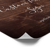 Herbstlaub | Rustikales Braunholz, benutzerdefinie Poster (Ecke)