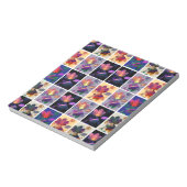 Herbstlaub Rustikales Patchwork-Quilt Collage Notizblock (Rotiert)