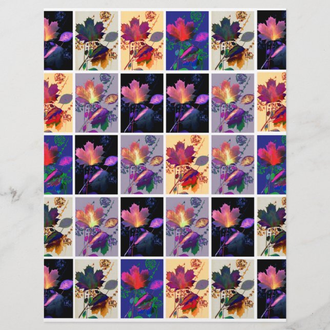 Herbstlaub Rustikales Patchwork Scrapbook Papier (Vorderseite)