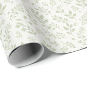 Herbstlaub Sanftes Oliv - Neutral Geschenkpapier (Rolleneckpunkt)