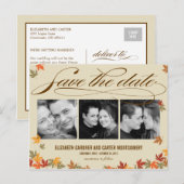 Herbstlaub Save The Date Karte (Vorne/Hinten)