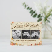 Herbstlaub Save The Date Karte (Stehend Vorderseite)