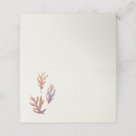 Herbstlaub schlichter eleganter Erntedank Platzkarte (Außenseite Aufgefaltet)