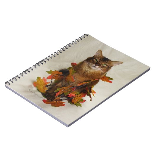Herbstlaub Somali Cat Notizblock (Linke Seite)