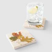 Herbstlaub-SteinUntersetzer Steinuntersetzer (Seitenansicht)